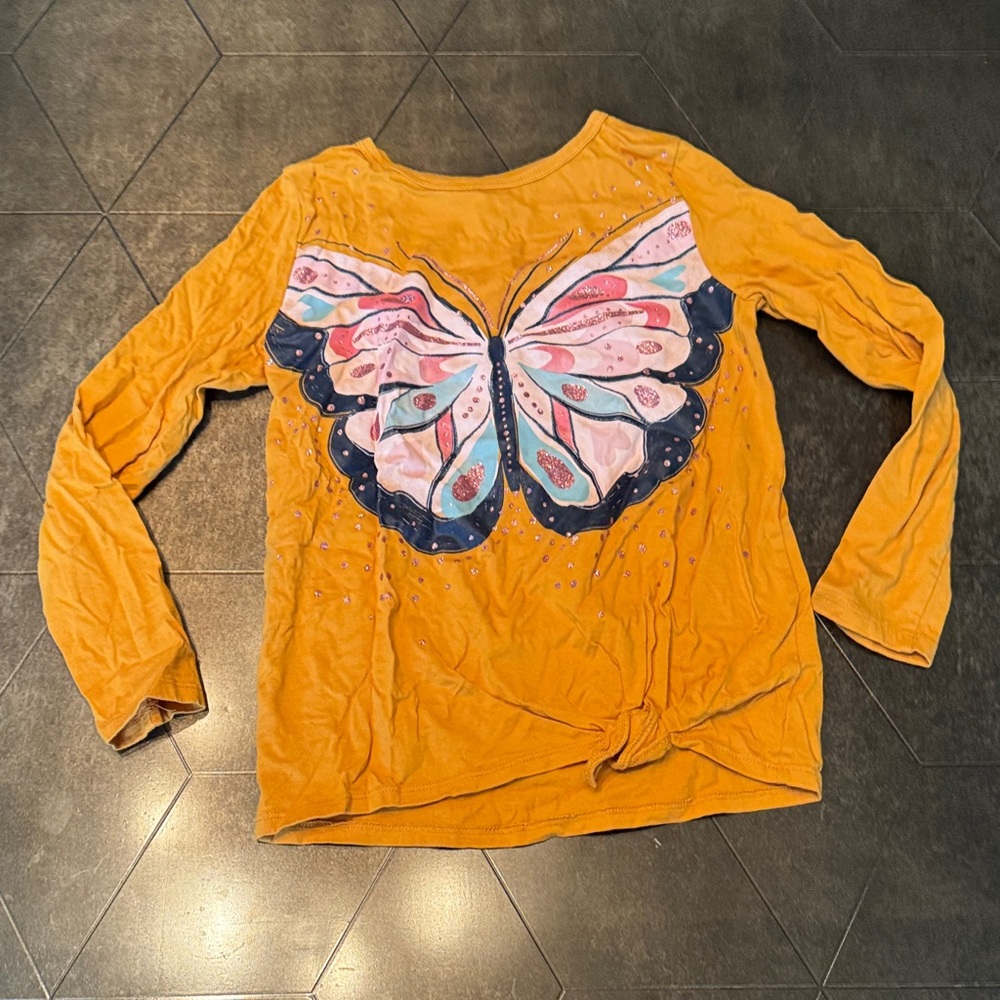 Carter's Yellow Long Sleeve Tee with Butterfly Design